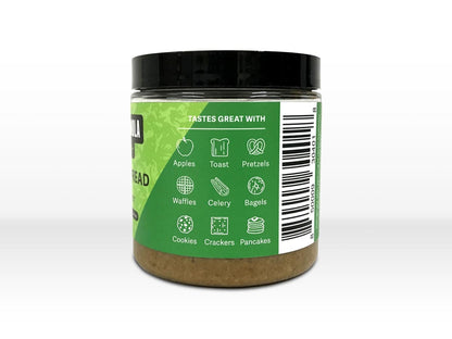Illustrations on a jar of vegan, gluten-free and non-GMO Original flavor Granola Spread.